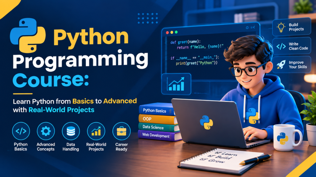 Python Programming Course: Learn Python from Basics to Advanced with Real-World Projects